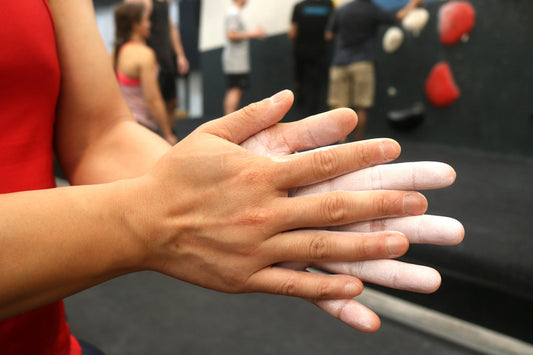 loose chalk or liquid chalk for climbing and bouldering