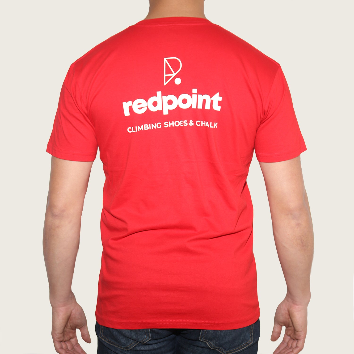 redpoint climbing teeshirt classic red men straight cut back
