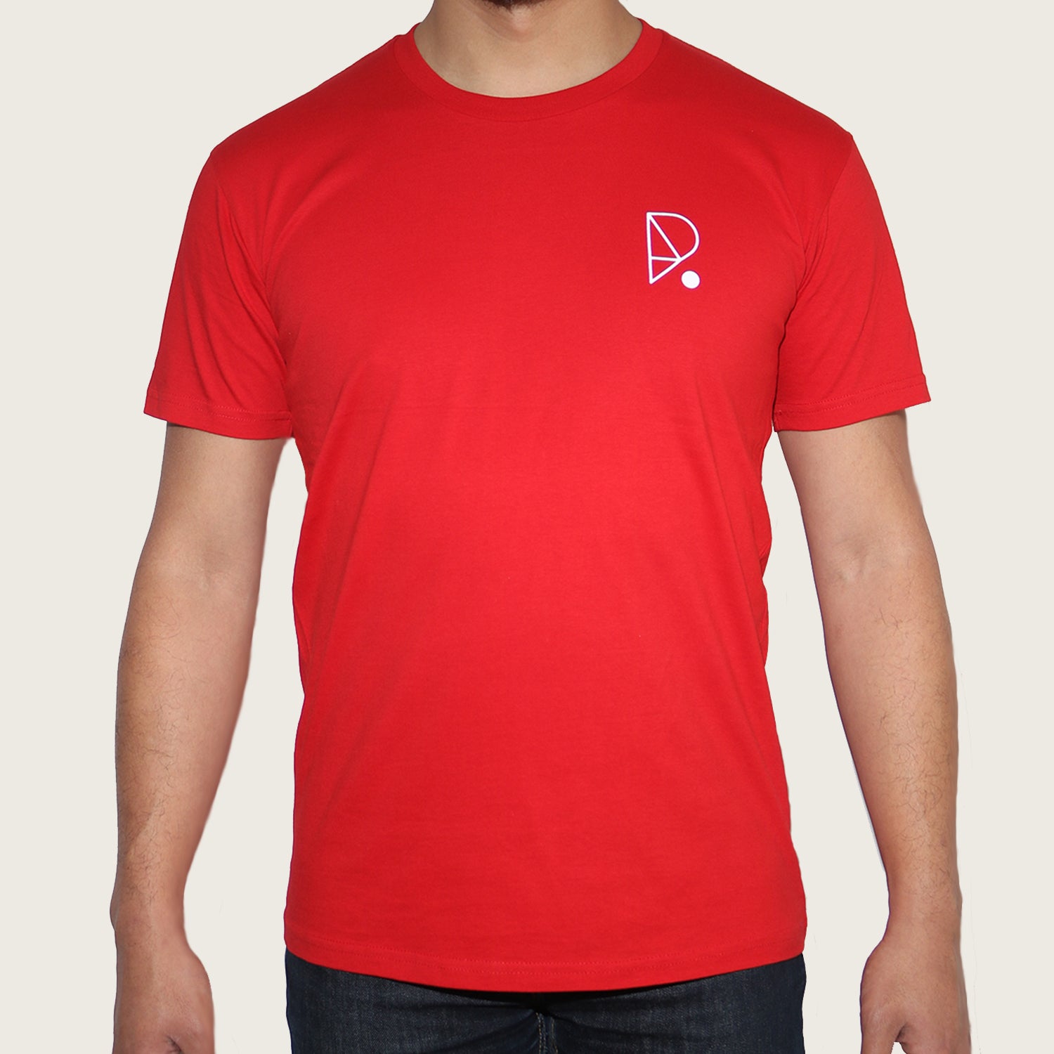 Redpoint climbing mens teeshirt red modeled