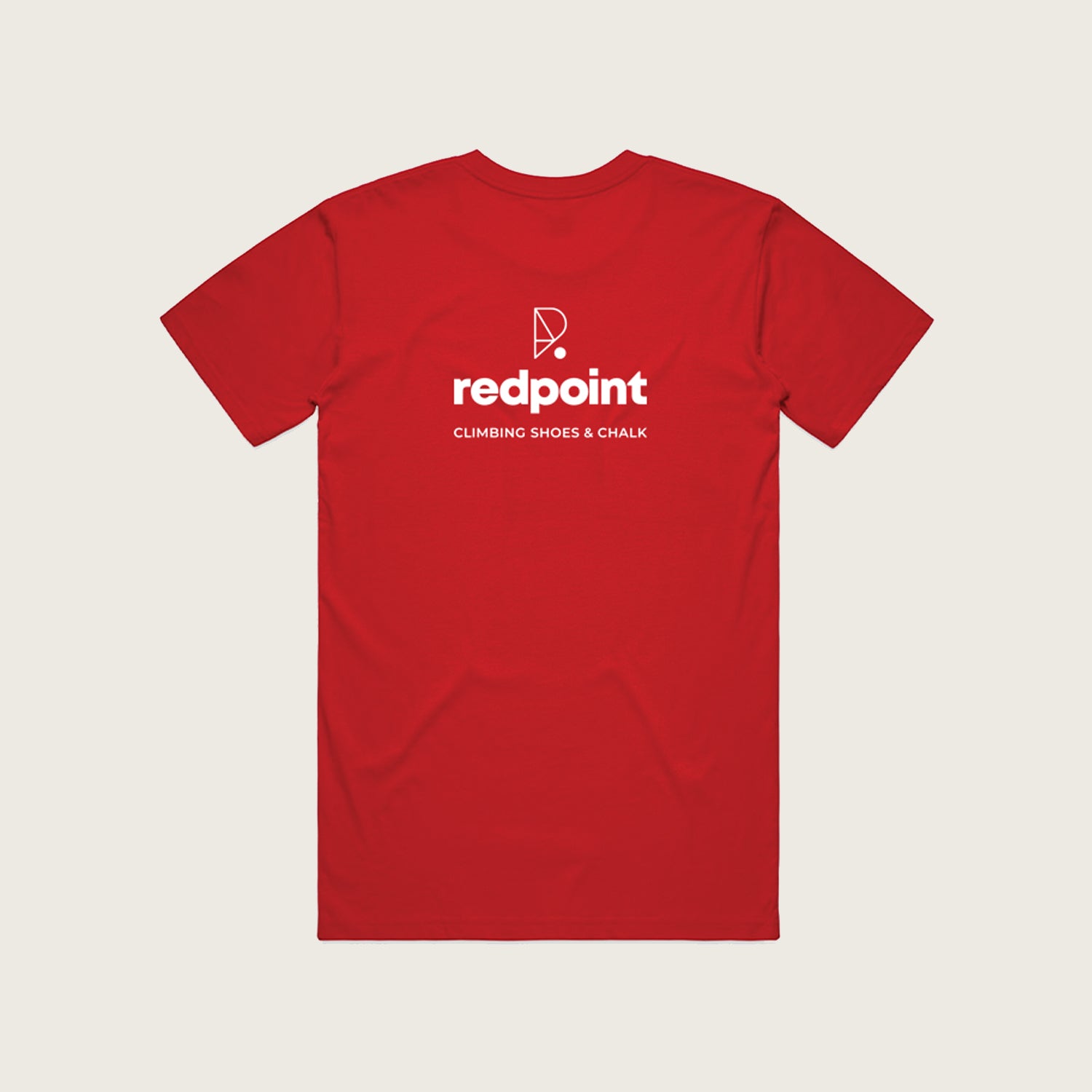 Redpoint climbing mens teeshirt red back